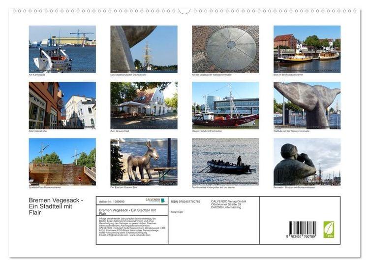 Produktbild: Bremen Vegesack - Ein Stadtteil mit Flair (hochwertiger Premium Wandkalender 2026 DIN A2 quer), Kunstdruck in Hochglanz