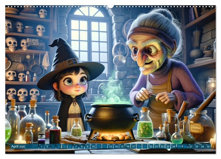 Produktbild: Hexenwelten: Ein Jahr voller Magie und Mysterien (hochwertiger Premium Wandkalender 2026 DIN A2 quer), Kunstdruck in Hochglanz