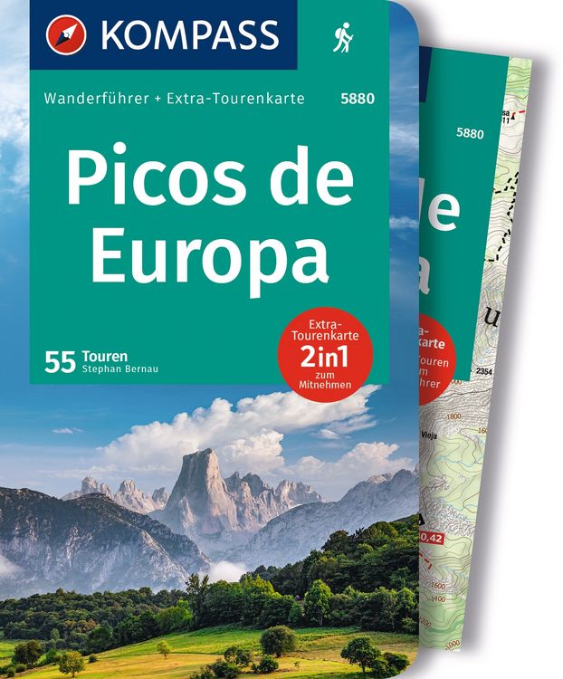 Produktbild: KOMPASS Wanderf&uuml;hrer Picos de Europa, 55 Touren mit Extra-Tourenkarte