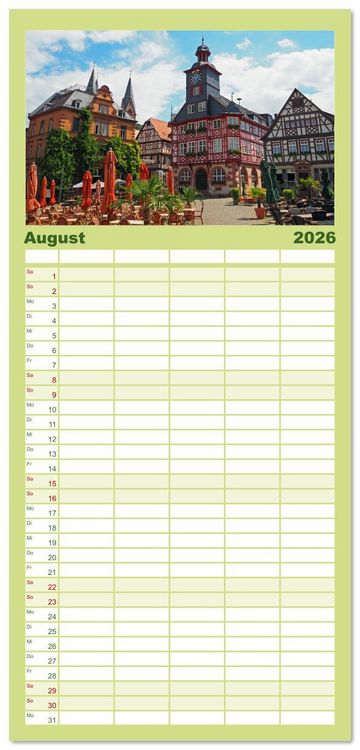 Produktbild: Familienplaner 2026 - Heppenheim - Weinstadt unter der Starkenburg mit 5 Spalten (Wandkalender, 21 x 45 cm) CALVENDO