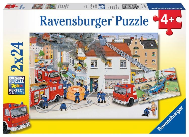 Produktbild: Puzzle Ravensburger Bei der Feuerwehr 2 X 24 Teile