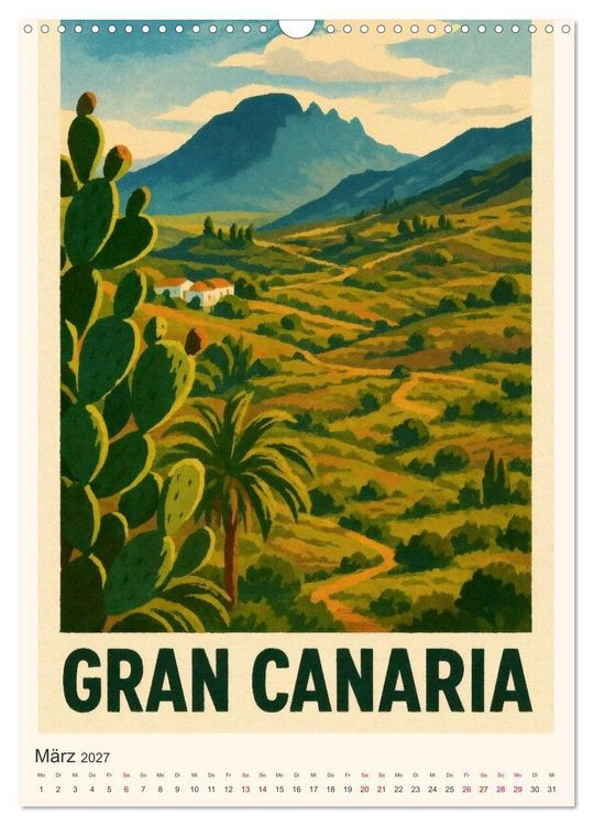 Produktbild: City Poster Gran Canaria (Wandkalender 2027 DIN A3 hoch), CALVENDO Monatskalender