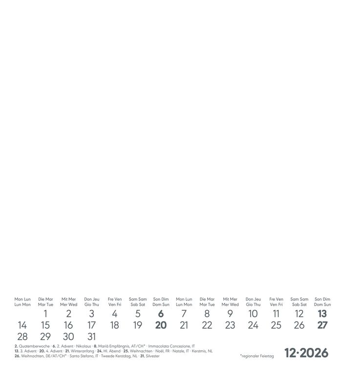 Produktbild: Kreativ-Kalender weiß 2026 - 16x17 cm - Foto, Malen, Basteln - datiert - Kreativkalender - Foto-Kalender - Alpha Edition