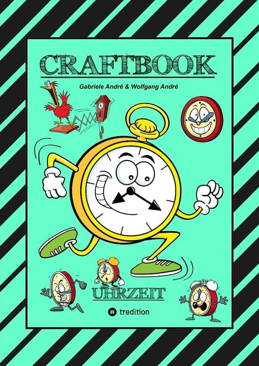 Produktbild: Craftbook - Uhrzeit Lernen - Bastelvorlage Lernuhr - Domino Uhrzeitspiel - Ausmalmotive - Uhren - R&auml;tsel - Bilder