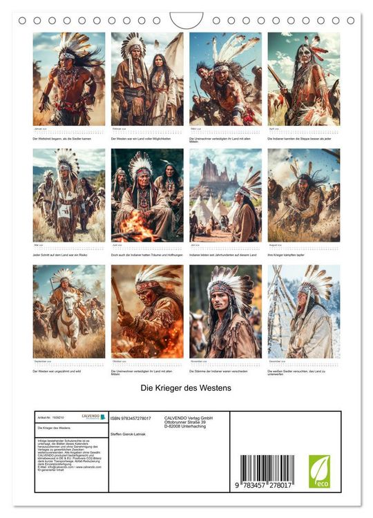 Produktbild: Die Krieger des Westens (Wandkalender 2026 DIN A4 hoch), CALVENDO Monatskalender