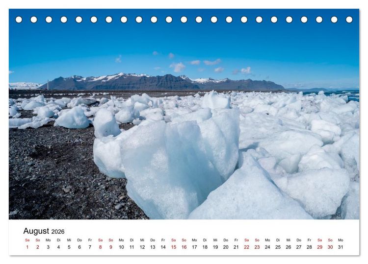 Produktbild: Island - Elemente der Natur (Tischkalender 2026 DIN A5 quer), CALVENDO Monatskalender