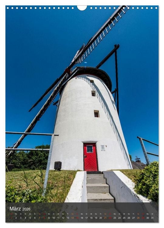 Produktbild: Windm&uuml;hlen mit Fl&uuml;gel am Niederrhein (Wandkalender 2026 DIN A3 hoch), CALVENDO Monatskalender