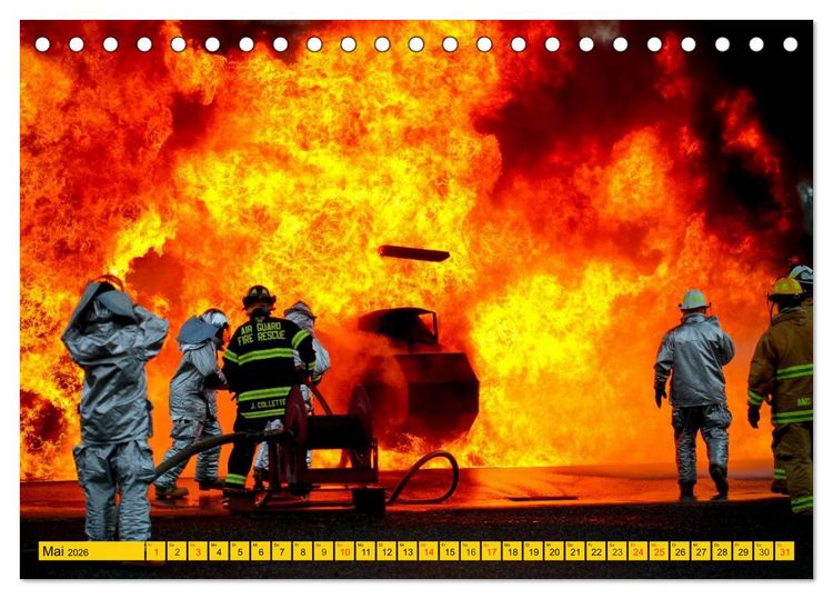 Produktbild: Die Feuerwehr. U.S. Firefighter im Einsatz (Tischkalender 2026 DIN A5 quer), CALVENDO Monatskalender