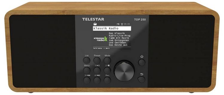 Produktbild: Telestar TOP 250 Holz Internet Kofferradio DAB+, Internet, UKW WLAN, USB, UKW, Internetradio, DAB+, Bluetooth&reg; Holz