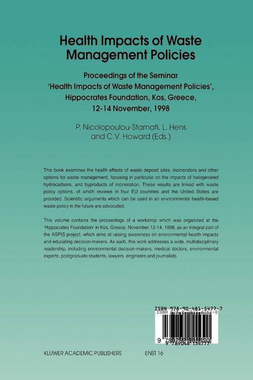 Produktbild: Health Impacts of Waste Management Policies