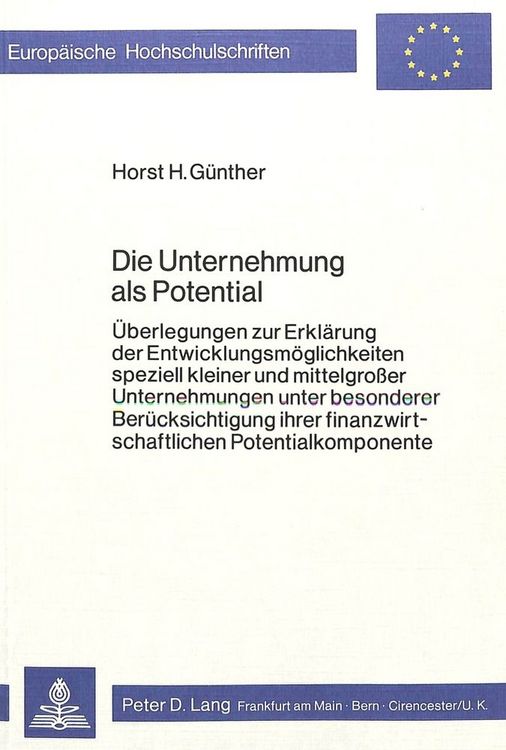 Produktbild: Die Unternehmung als Potential