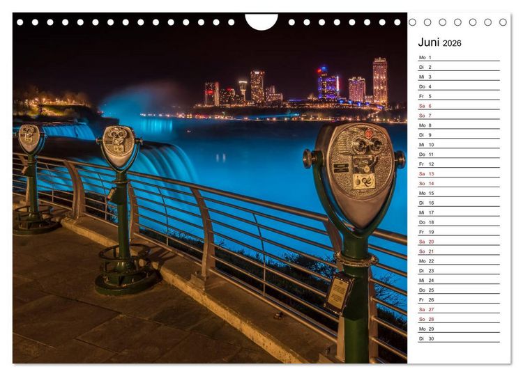 Produktbild: NIAGARAF&Auml;LLE Idyllische Impressionen bei Tag und Nacht (Wandkalender 2026 DIN A4 quer), CALVENDO Monatskalender