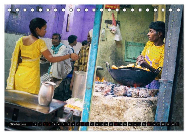 Produktbild: INDIEN Menschen Farben Impressionen (Tischkalender 2026 DIN A5 quer), CALVENDO Monatskalender