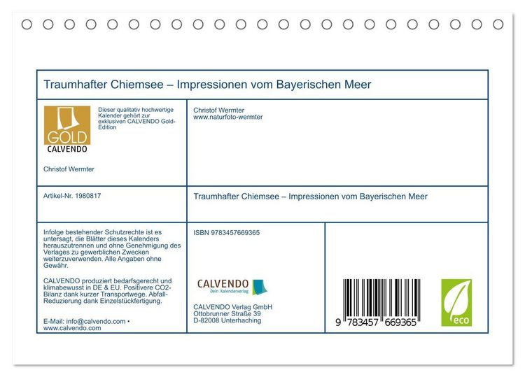 Produktbild: Traumhafter Chiemsee &ndash; Impressionen vom Bayerischen Meer (Tischkalender 2026 DIN A5 quer), CALVENDO Monatskalender