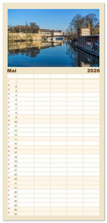Produktbild: Familienplaner 2026 - Kassel - wundersch&ouml;ne Stadt in Nordhessen mit 5 Spalten (Wandkalender, 21 x 45 cm) CALVENDO