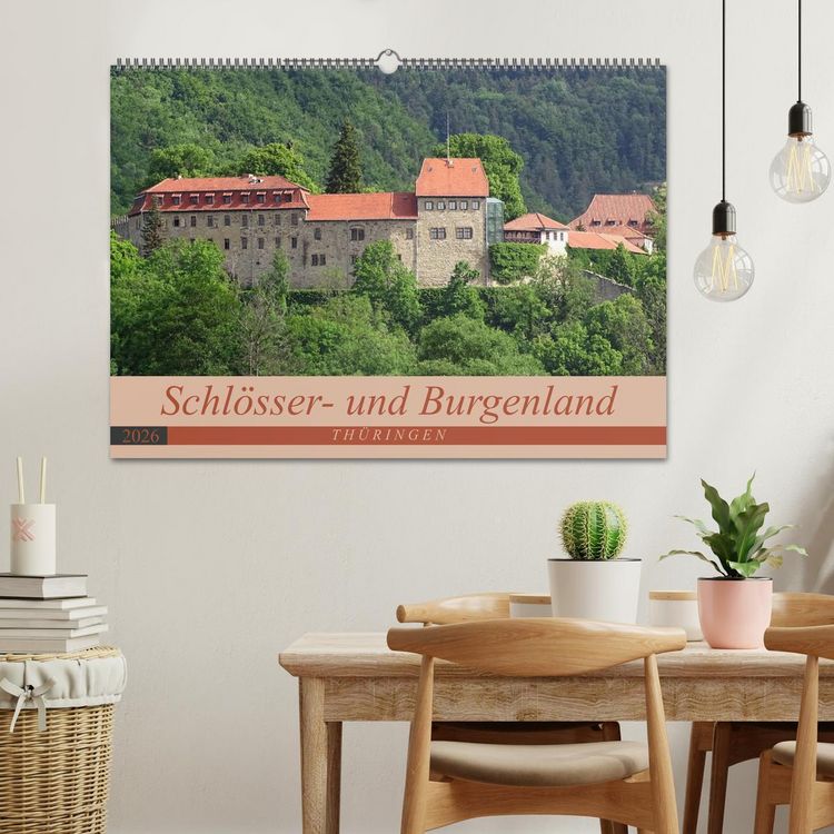 Produktbild: Schl&ouml;sser- und Burgenland Th&uuml;ringen (Wandkalender 2026 DIN A2 quer), CALVENDO Monatskalender