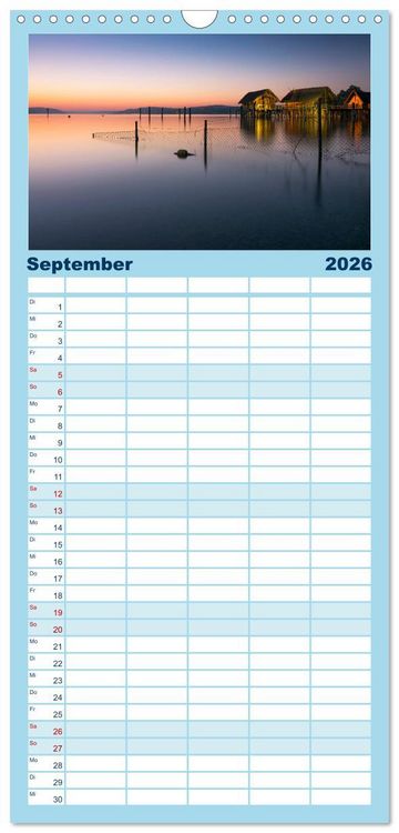 Produktbild: Familienplaner 2026 - Ansichten vom Bodensee mit 5 Spalten (Wandkalender, 21 x 45 cm) CALVENDO