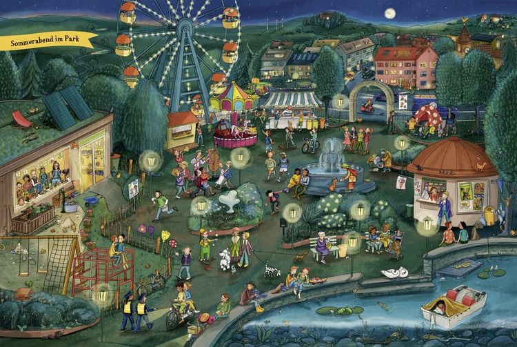 Produktbild: Sterne, Mond und Kuschelzeit. Unser gro&szlig;es Gute-Nacht-Wimmelbuch
