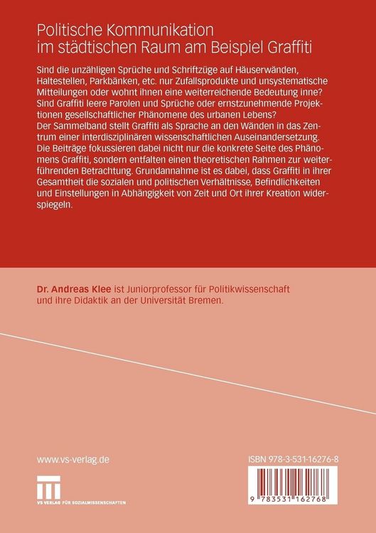 Produktbild: Politische Kommunikation im st&auml;dtischen Raum am Beispiel Graffiti