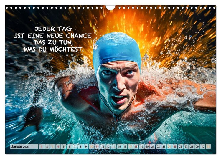 Produktbild: Schwimmen und Motivation (Wandkalender 2026 DIN A3 quer), CALVENDO Monatskalender