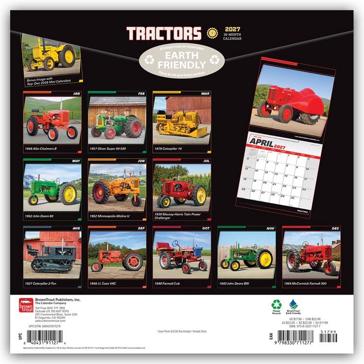Produktbild: Tractors &ndash; Traktoren 2027 &ndash; 16-Monatskalender