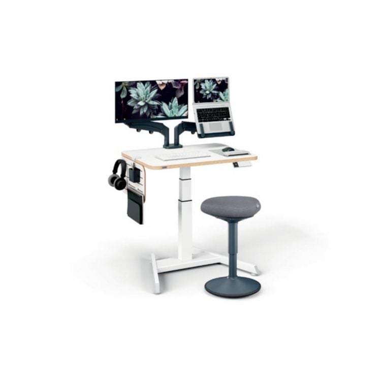 Produktbild: Leitz Monitorhalterung Monitor+Laptoparm Ergo 1 Display(s) 81,3 cm (32") Dunkelgrau H&ouml;henverstellbar, Drehbar, Neigbar, Schwenkbar