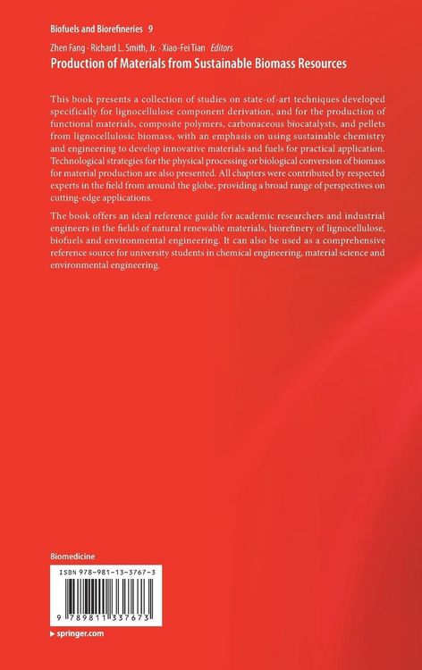 Produktbild: Production of Materials from Sustainable Biomass Resources