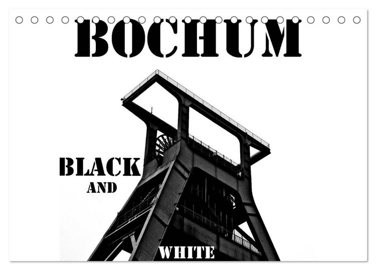 Produktbild: Bochum Black and White (Tischkalender 2026 DIN A5 quer), CALVENDO Monatskalender