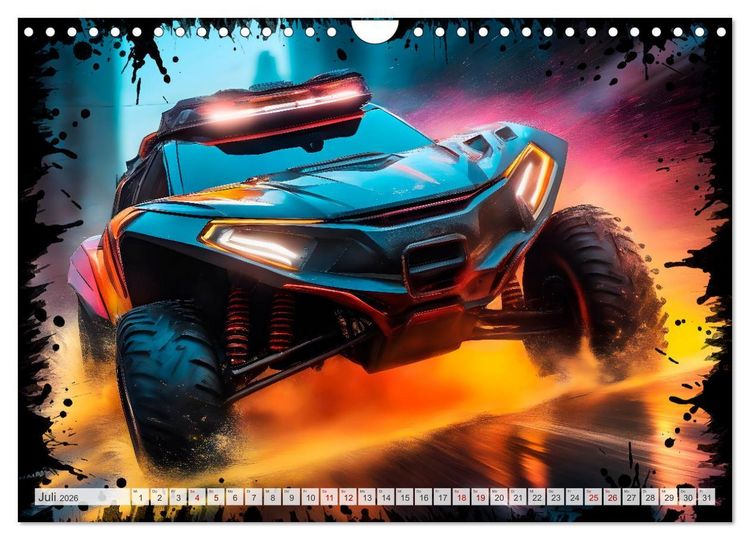 Produktbild: Coole KI-generierte OFF-ROAD-WAGEN (Wandkalender 2026 DIN A4 quer), CALVENDO Monatskalender