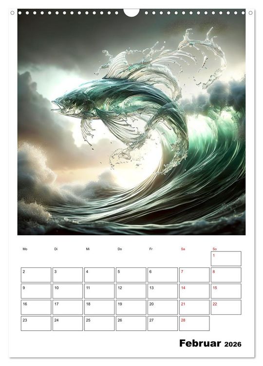 Produktbild: Wellen Illusionen (Wandkalender 2026 DIN A3 hoch), CALVENDO Monatskalender
