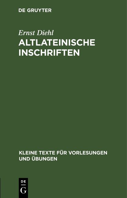 Produktbild: Altlateinische Inschriften