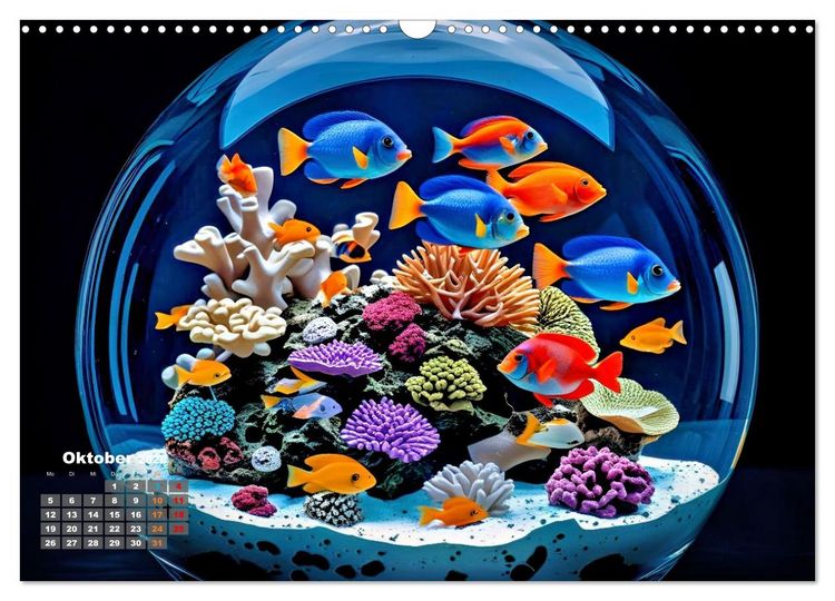 Produktbild: Aquarium in einer Glaskugel (Wandkalender 2026 DIN A3 quer), CALVENDO Monatskalender