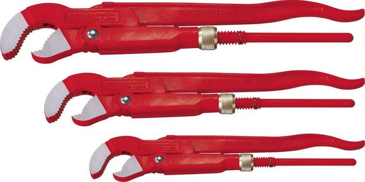 Produktbild: Eckrohrzangenset Profi-Set 1 3-tlg.f.Rohre 1-1,1/2-2 Zoll ROTHENBERGER
