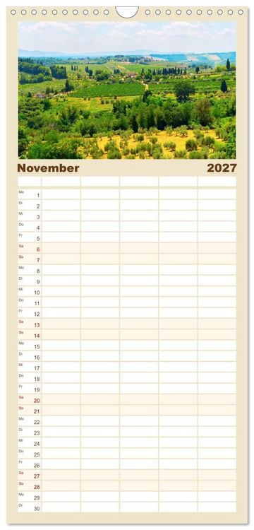 Produktbild: Familienplaner 2027 - San Gimignano, die Stadt der T&uuml;rme mit 5 Spalten (Wandkalender, 21 x 45 cm) CALVENDO