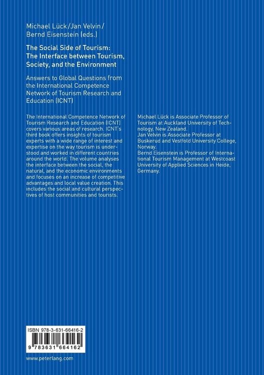 Produktbild: The Social Side of Tourism: The Interface between Tourism, Society, and the Environment