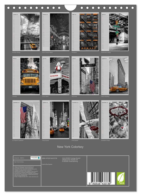 Produktbild: New York Colorkey (Wandkalender 2026 DIN A4 hoch), CALVENDO Monatskalender