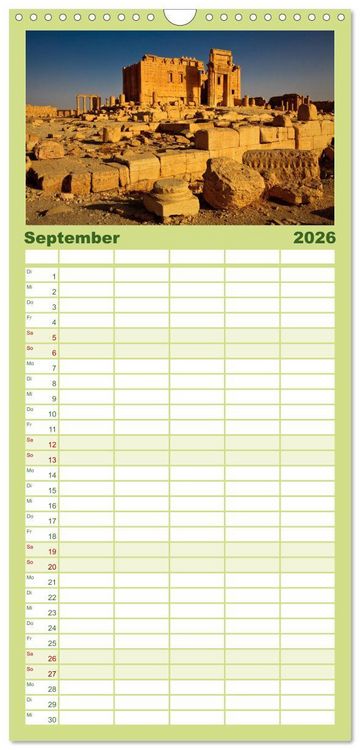 Produktbild: Familienplaner 2026 - Syrien - Erinnerungen mit 5 Spalten (Wandkalender, 21 x 45 cm) CALVENDO