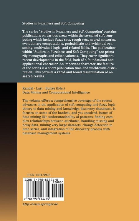Produktbild: Data Mining and Computational Intelligence