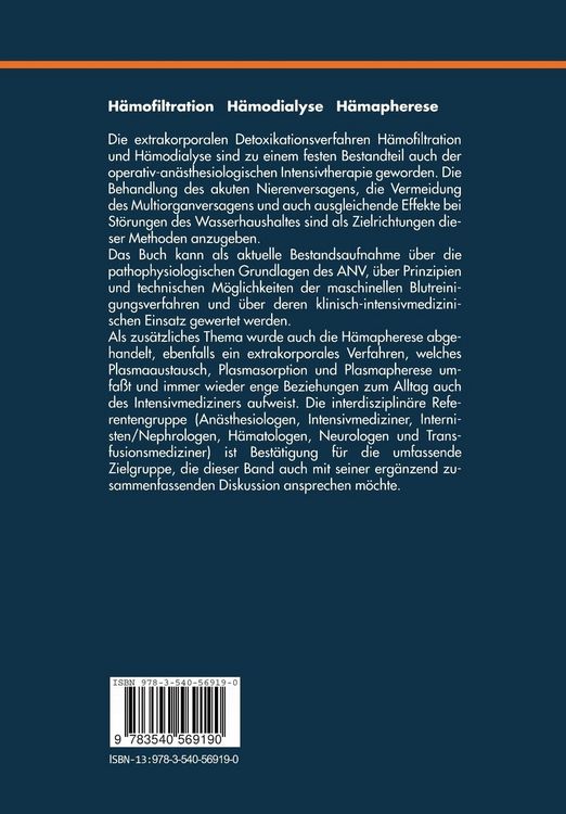 Produktbild: H&auml;mofiltration, H&auml;modialyse, H&auml;mapherese