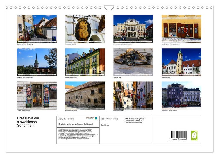 Produktbild: Bratislava die slowakische Sch&ouml;nheit (Wandkalender 2026 DIN A3 quer), CALVENDO Monatskalender