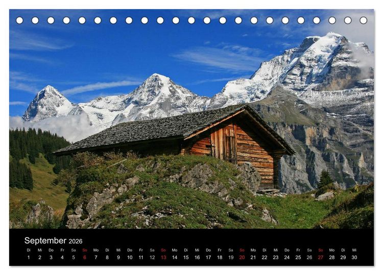 Produktbild: Zauber der Berge. Die Schweizer Alpen (Tischkalender 2026 DIN A5 quer), CALVENDO Monatskalender
