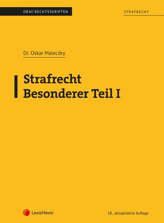 Produktbild: Strafrecht - Besonderer Teil I (Skriptum)