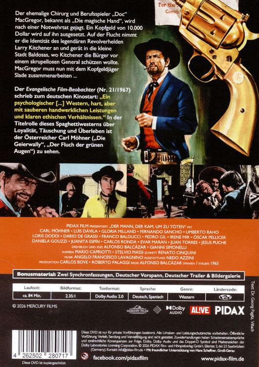 Produktbild: Der Mann, der kam, um zu t&ouml;ten (Doc, manos de plata) / Harter Italowestern mit Starbesetzung (Pidax Western-Klassiker)