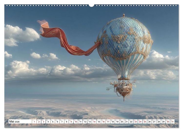 Produktbild: Himmelsmagie in Ballonfarben (hochwertiger Premium Wandkalender 2026 DIN A2 quer), Kunstdruck in Hochglanz