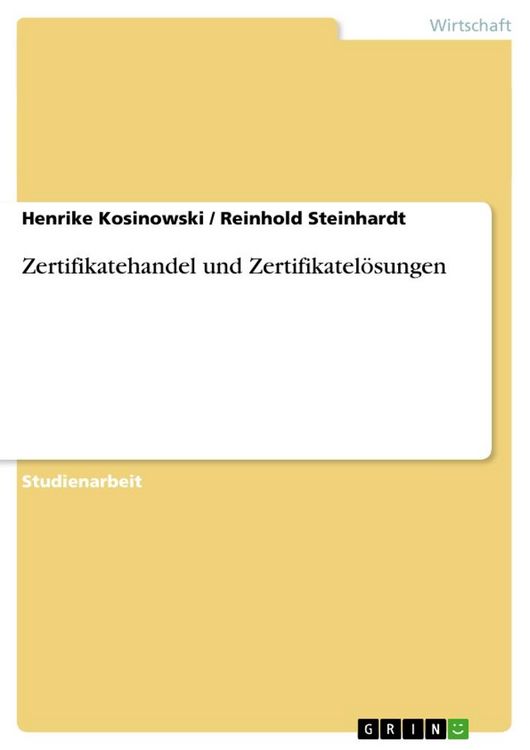 Produktbild: Zertifikatehandel und Zertifikatel&ouml;sungen