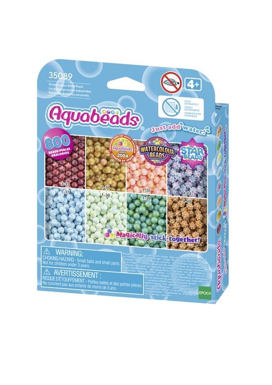 Produktbild: Aquabeads 35089 - Aquarellperlen, 800 Bastelperlen in 8 Aquarellfarben, Nachf&uuml;llset