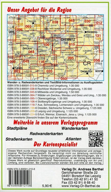 Produktbild: Ausflugskarte Chemnitz, Erzgebirge und Umgebung
