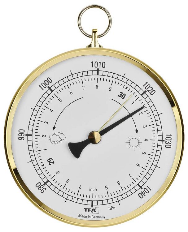 Produktbild: TFA Dostmann Analoges Barometer mit Messingring Barometer Messing 29.4025.32