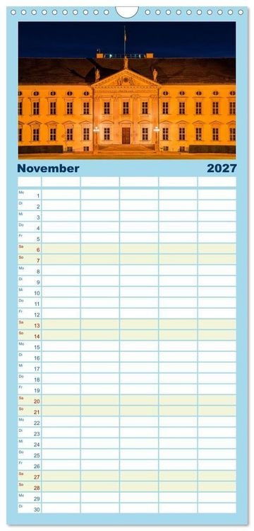Produktbild: Familienplaner 2027 - Eine Reise durch Berlin bei Nacht mit 5 Spalten (Wandkalender, 21 x 45 cm) CALVENDO