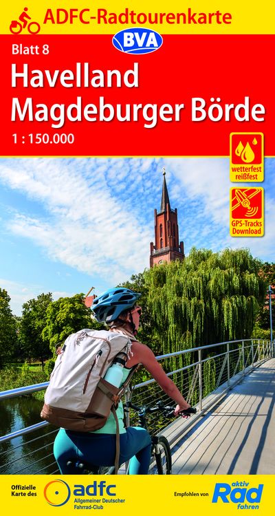 Produktbild: ADFC-Radtourenkarte 8 Havelland Magdeburger Börde 1:150.000, reiß- und wetterfest, E-Bike geeignet, GPS-Tracks Download
